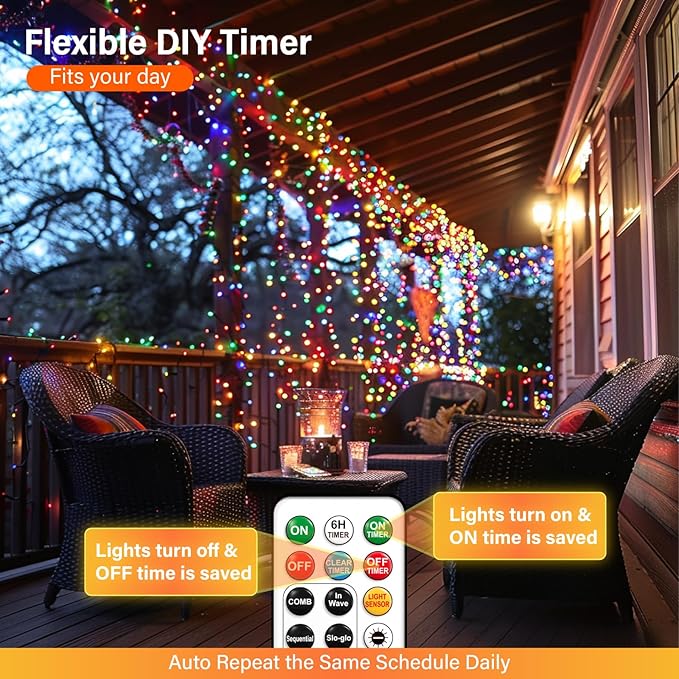 Christmas Fairy Lights, 66ft 200 LED Battery Twinkle Lights