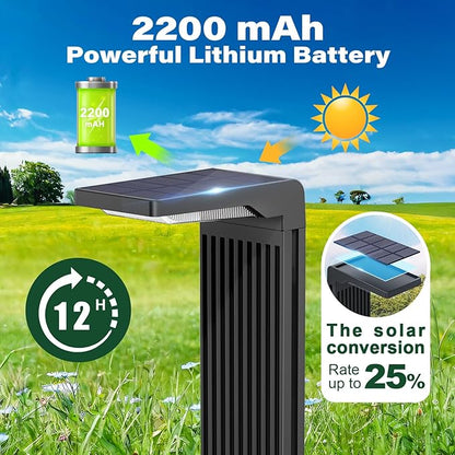 Solar Pathway Lights Outdoor 4Pack, Bright 60LED Solar Path Lights Outside Waterproof, Warm & Cool Walkway Lights Solar Powered, Landscape Light for Driveway Lawn Patio Garden Yard