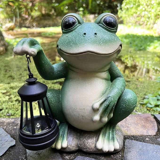 Frog Solar Lawn Figurine Light, Waterproof
