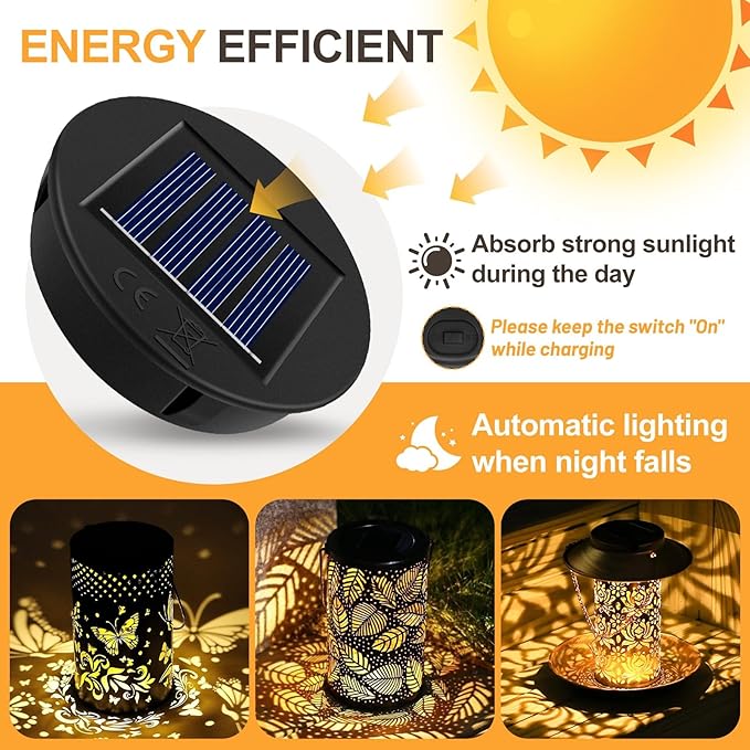 HELESIN Replacement Solar Light Parts, 4 Pack Solar Lights Replacement Top, 8 lumens, Waterproof Battery Box Top DIY Lantern Outdoor Garden Patio Decor（Warm Yellow, 3.15in）