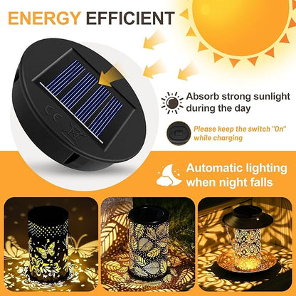 HELESIN Replacement Solar Light Parts, 4 Pack Solar Lights Replacement Top, 8 lumens, Waterproof Battery Box Top DIY Lantern Outdoor Garden Patio Decor（Warm Yellow, 3.15in）