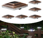 Warm White Solar Patio Post Lights, Outdoor LED Caps