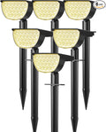 6-Pack 76 LED Solar Yard Spotlights, Waterproof