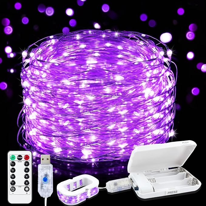 50 LED Christmas Twinkle Lights, 16ft Waterproof for Patio
