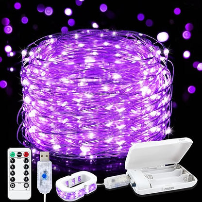 50 LED Christmas Twinkle Lights, 16ft Waterproof for Patio