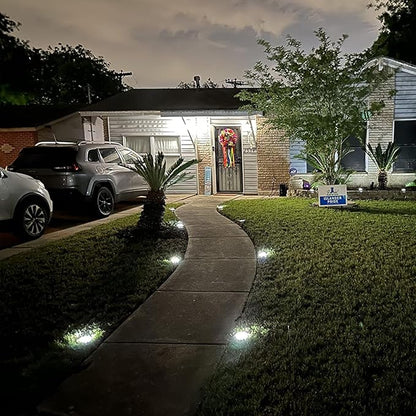 Solar Lights Outdoor,12 Pack Solar Garden Lights for Pathway,Yard,Deck,Lawn,Patio,Walkway,Driveway,Step（Brightwhite）