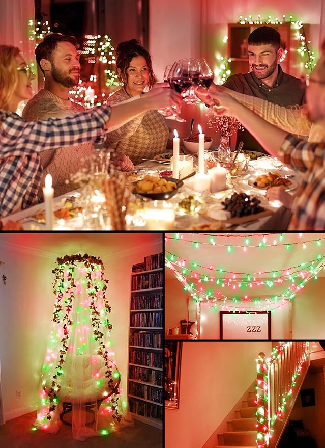 Christmas String Lights, 8ft 20 LED Waterproof Twinkle Lights