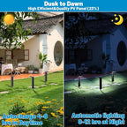 Solar Garden Path Lights 4-Pack, Waterproof