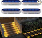 Solar Step Lights 4-Pack, Waterproof Wall