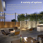 2-Pack 5ft Outdoor String Light Poles, Metal Stands