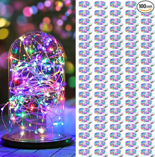 100-Pack Christmas LED String Lights, Waterproof Timer Lights