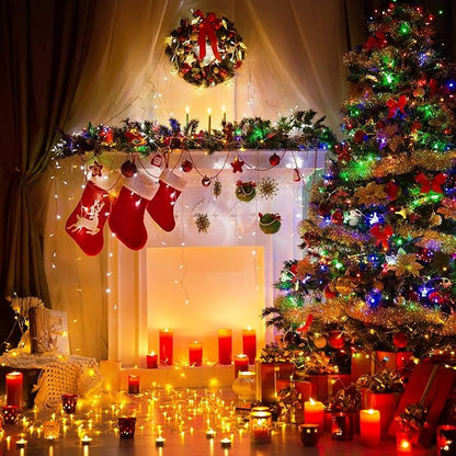 Christmas Backyard String Lights 4-Pack, 50 LED Waterproof