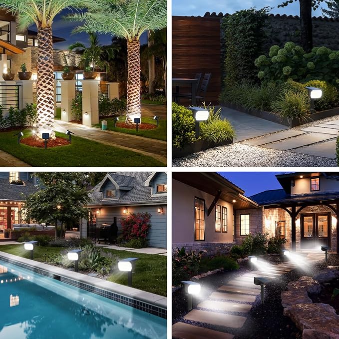 56 LED Solar Landscape Spotlights 12-Pack, Motion Sensor LED