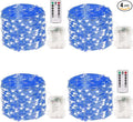 4-Pack 33ft Christmas LED String Lights, Waterproof Timer Lights