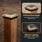 8-Pack Warm White Solar Yard Post Lights, Outdoor LED Caps