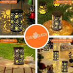 Courtyard Solar Outdoor Lanterns, Metal Waterproof LED