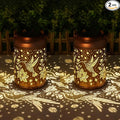 2-Pack Hummingbird Solar Lanterns, Waterproof LED Garden Lights