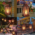 Courtyard Solar Hanging Lanterns, Metal Backyard Decor
