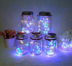 Solar Mason Jar Lights 10-Pack, 30 LED Fairy Firefly