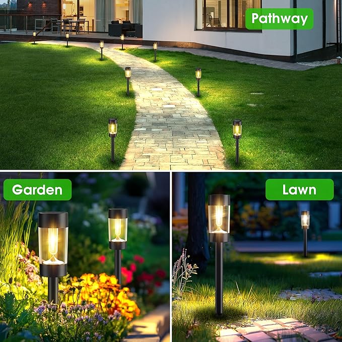 12-Pack Solar Landscape Lights for Driveway