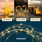 20-Pack Outdoor String Lights, 3ft Warm White Waterproof LED