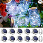 10-Pack Courtyard Solar Lanterns, Waterproof LED Patio Lights
