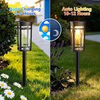 6-Pack Warm White Solar Path Lights, Outdoor Garden LED