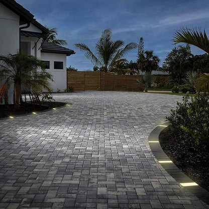 LUMENGY Paver Light 4x8 Inch (3.93x7.87), 2700K Warm White, Glare-Free Brick Lighting for Driveways, Walkways, Pool Decks and Patios, 12V Hardwired, IP67 Waterproof, Drive-Over Rated
