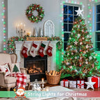2-Pack 100 LED Christmas Twinkle Lights, 33ft Waterproof for Patio