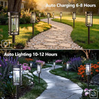 8-Pack Cool White Solar Path Lights, Outdoor Walkway LED