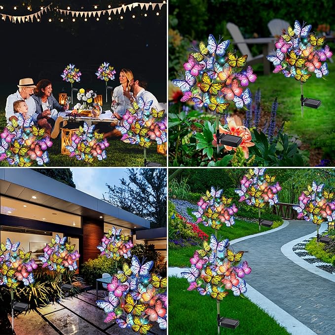 Solar Garden Path Lights 2-Pack, Waterproof
