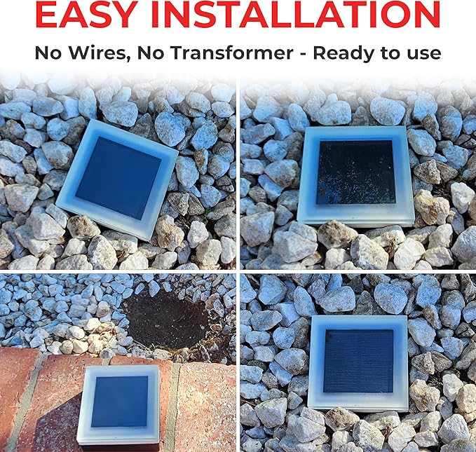 LUMENGY Solar Paver Light 4x4 Inch (3.93x3.93), Stainless Steel with Tempered Glass, 2700K Warm White Glare-Free Lighting for Driveways, Walkways and Patios, IP67 Waterproof, Drive-Over Rated V2