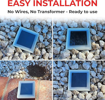 LUMENGY Solar Paver Light 4x4 Inch (3.93x3.93), Stainless Steel with Tempered Glass, 2700K Warm White Glare-Free Lighting for Driveways, Walkways and Patios, IP67 Waterproof, Drive-Over Rated V2