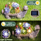 Solar Turtle Statue Light 11.5", Yard Decor
