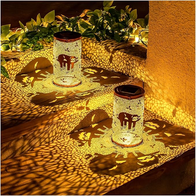 Sloth Solar Lanterns Outdoor Waterproof Hanging Solar Lights Sloth Gifts for Women Men Metal Decorative LED Sloth Lanterns for Garden Decor,Yard,Patio,Lawn,Tabletop,Pathway,Landscape
