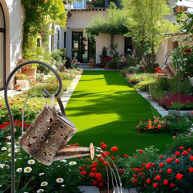 Solar Watering Can Lights Outdoor，Metal Hanging Garden Decor, Waterproof Solar Powered Lights for Patio, Lawn, Yard，Cute Outdoor Decoration for Mom, Grandma, Lady，Perfect Birthday Gift
