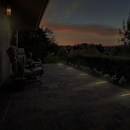 LUMENGY Paver Light Slim 0.5x9 Inch (0.55x8.85), 2700K Warm White, Glare-Free Linear Lighting for Driveways, Walkways and Paver Borders, 12V Hardwired, IP67 Waterproof, Drive-Over Rated