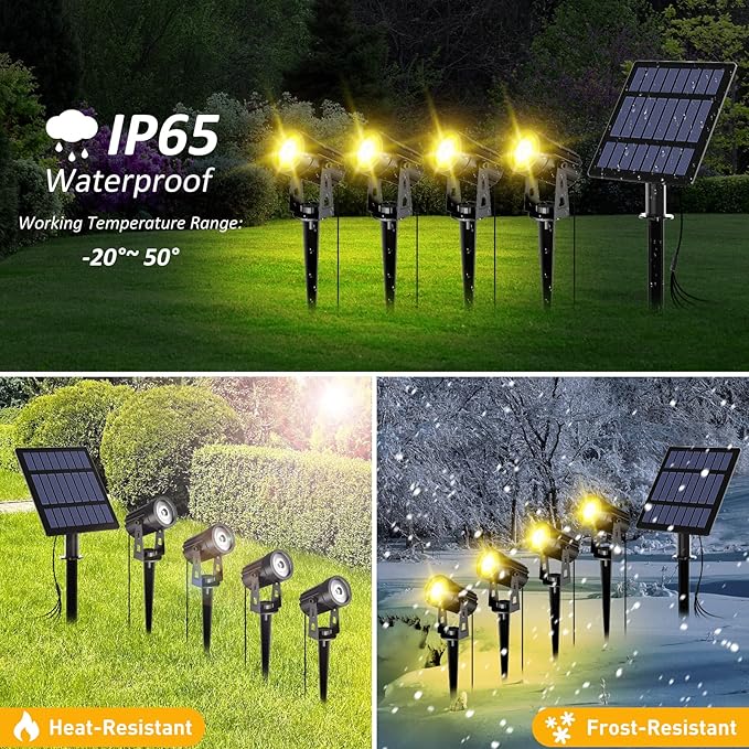 Solar Yard Spotlights, Waterproof