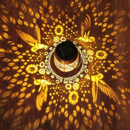 2 Pack Solar Solar Lanterns Outdoor with Shepherd Hook Waterproof Hummingbird Sunflower Garden Decor LED Hanging Light Decor for Yard, Patio, Table, Lawn, Perfect Christmas gift for Mate, Mom, Grandma