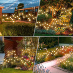 Solar Flat Disk Lights 8-Pack, Waterproof Walkway