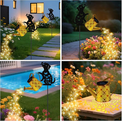 Solar Watering Can Lights, Dog Hanging Lantern Solar Lights Outdoor, Dog Lover Gifts for Mom Women Birthday Mother's Day Christmas, Waterproof Garden Decor Outside Patio Yard Pathway Backyard