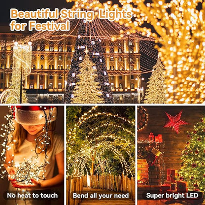 33ft Christmas LED String Lights, Waterproof Timer Lights
