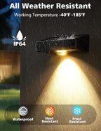 12-Pack Black Solar Yard Lights, Outdoor LED