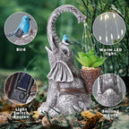 Solar Elephant Garden Statue Light, Outdoor Decor