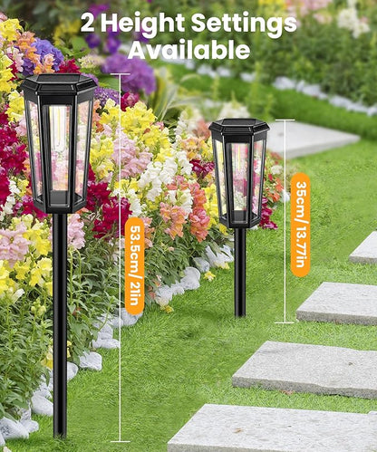 Solar Pathway Lights 6 Pack, 2 Modes Auto On/Off 40 Lumens Waterproof IP65 Landscape Lighting, Solar Lights Outdoor Walkway, Outside Lights Solar Power for Yard Garden Patio