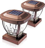 Solar Post Cap Lights, Bronze Waterproof