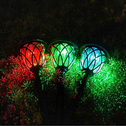 EXCMARK 10 Pack Color Changing Solar Lights Outdoor Decorative for Garden Pathway Walkway, Solar Outdoor Decorations for Patio Garden Christmas.