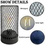 2-Pack Rustic Backyard Solar Lanterns for Backyard, Waterproof LED