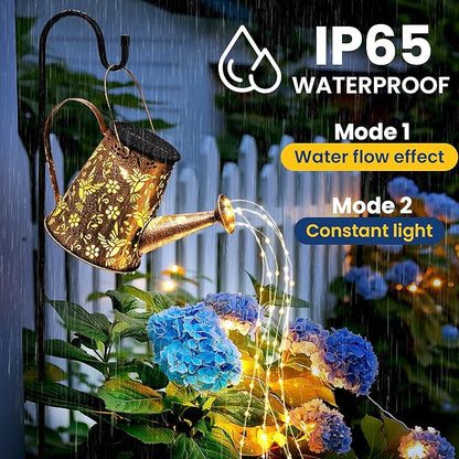 Solar Lights Outdoor Garden Decor, Large Lanterns Watering Can Lights Gardening Gifts for Mom Women Grandma Birthday, Hanging Lights Outdoor Decoration for Yard Porch Patio Backyard