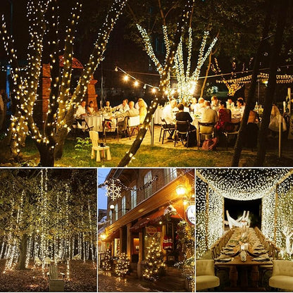 Battery Operated Fairy Lights With Remote - 200 LED Christmas Twinkle Lights With Timer, 16Ft Green Wire, Waterproof String Light for Bedroom, Garland, Outdoor Tree, Wreath - Battery Power